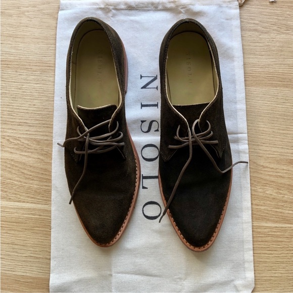 Nisolo Brown Oxford Shoes Sleek Minimalist Design - Picture 1 of 6